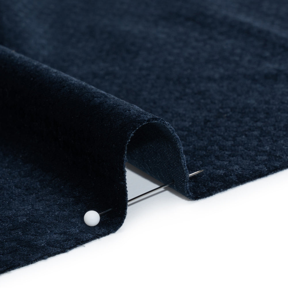 Embossed Polyester Velvet - Navy Little Squares - Deadstock - Joann Fabrics