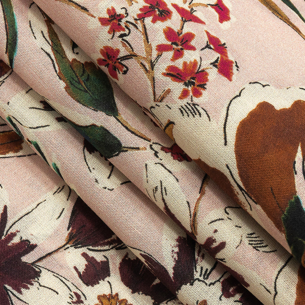 Cotton Voile - Pink Floral - Primavera Print - Mood Exclusive Viso Collection - Joann Fabrics
