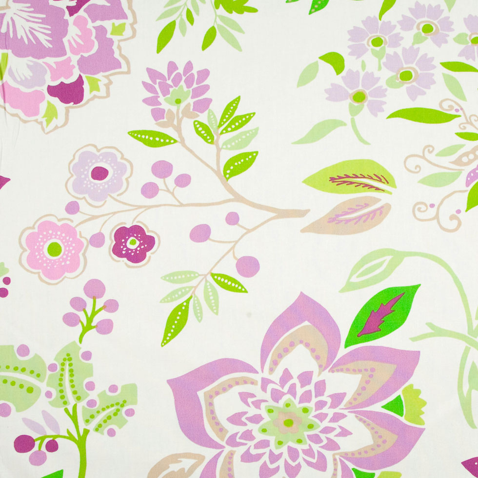 Cream & Purple Floral Poplin - Joann Fabrics