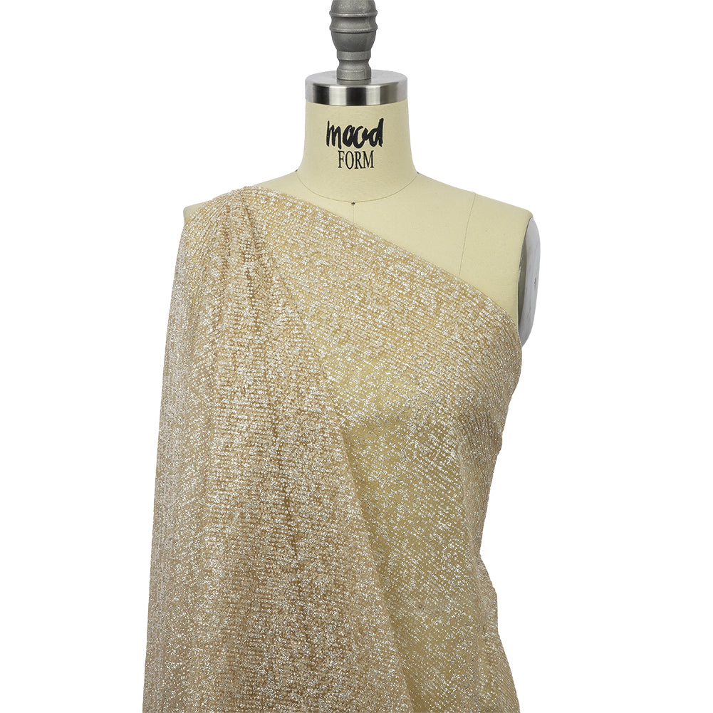 Glitter Tulle - Nude and Silver Abstract Striations - Flare Collection - Joann Fabrics