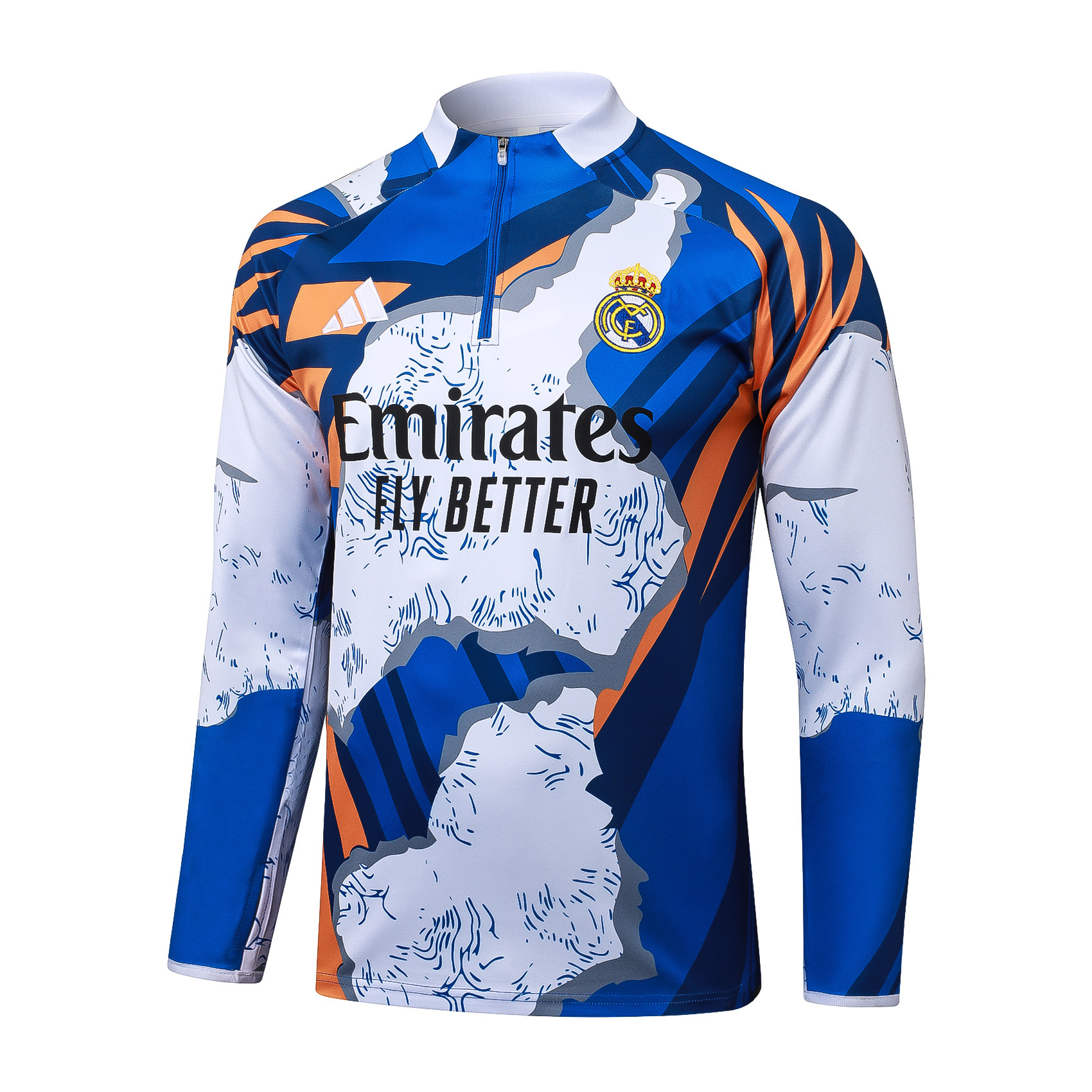 2025/2026 Real Madrid Camouflage Inkjet Half-Pull Training Suit Football Shirt 1:1 Thai Quality Set