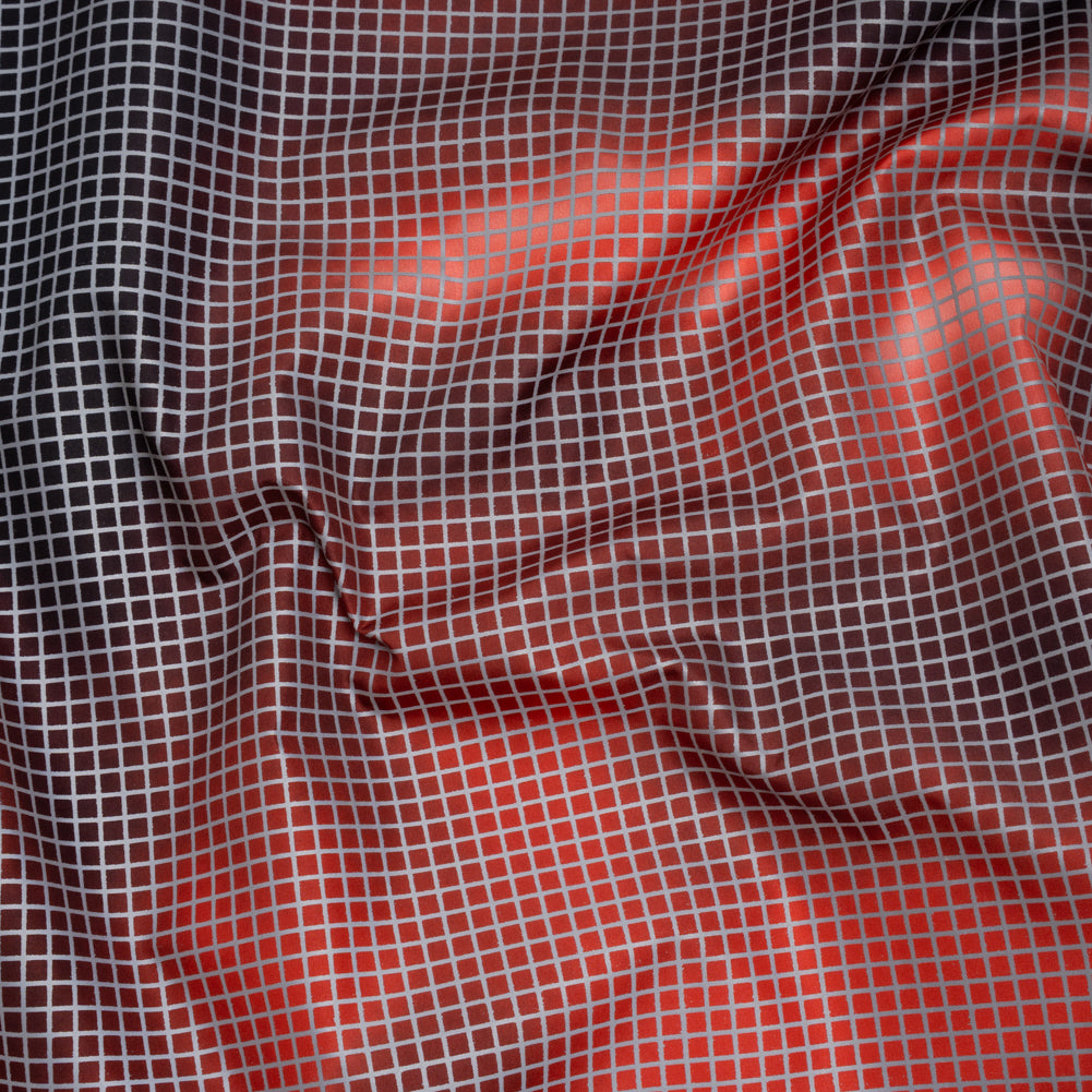 Reflective Print Fabric - Red and Black Abstract with Silver Gray Grid - Joann Fabrics