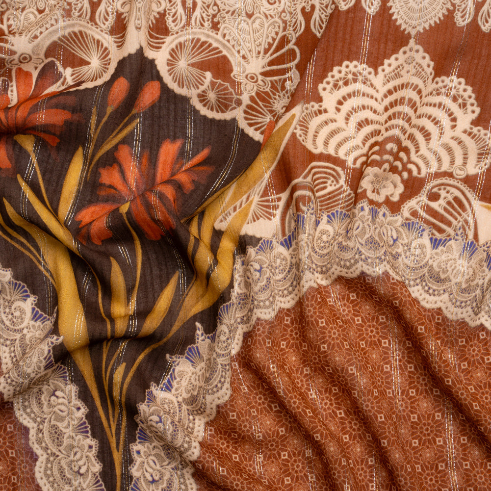 Mood Exclusive Russet My Happy Lace Metallic Pinstriped Viscose Dobby - Joann Fabrics