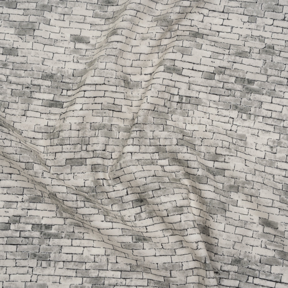 Printed Quilting Cotton by Northcott Studio - Mid Gray Brick - Naturescapes Collection - Joann Fabrics