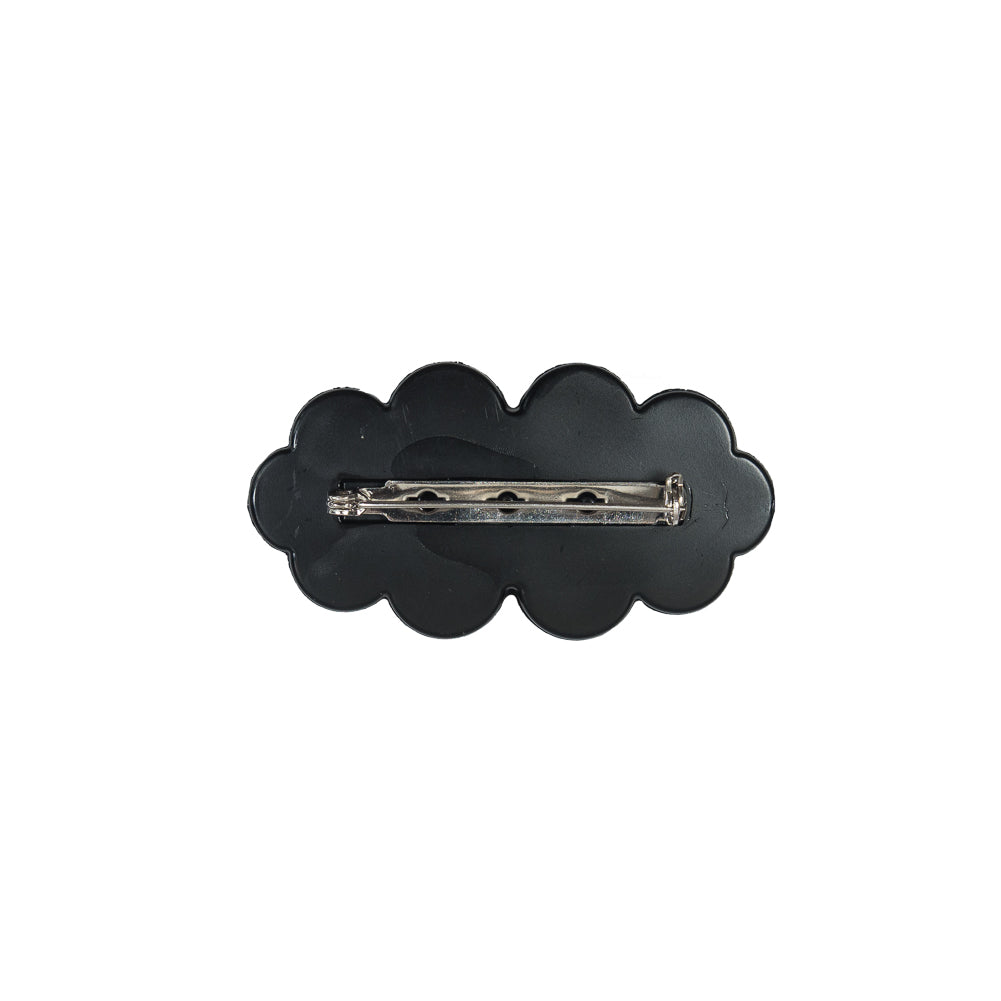 Italian Black Etched Brooch - 2.25