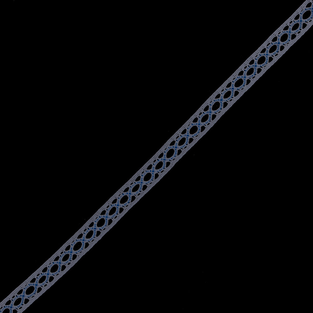 Gray and Blue European Crochet Trim - 0.5