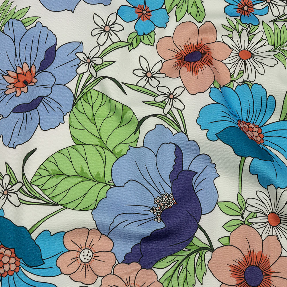 Mood Exclusive Blue Springing Up Stretch Cotton Sateen - Joann Fabrics