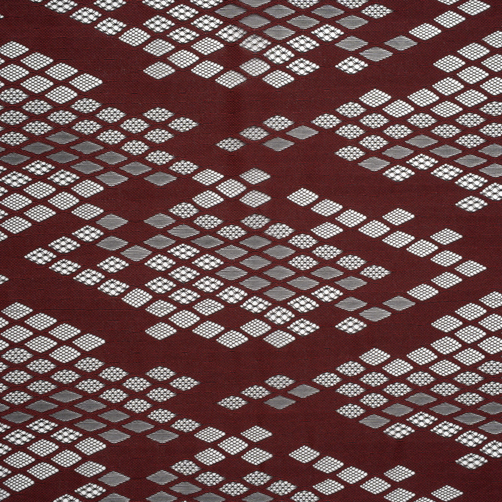Raschel Lace with Eyelash Fringe Edges - Black and Chocolate Diamond Argyle - Joann Fabrics