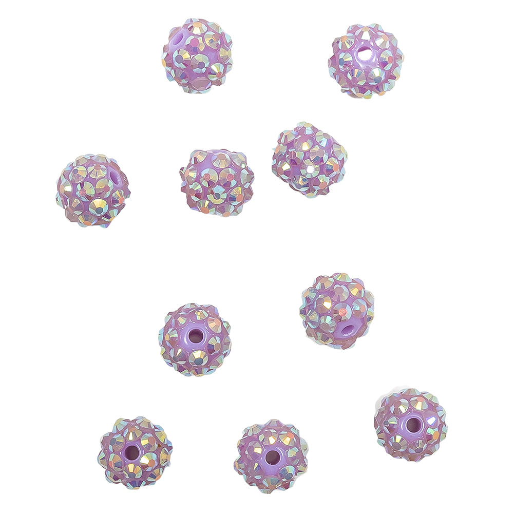 Purple AB Rhinestone and Resin Faceted 12mm Beads - 10pc - Joann Fabrics
