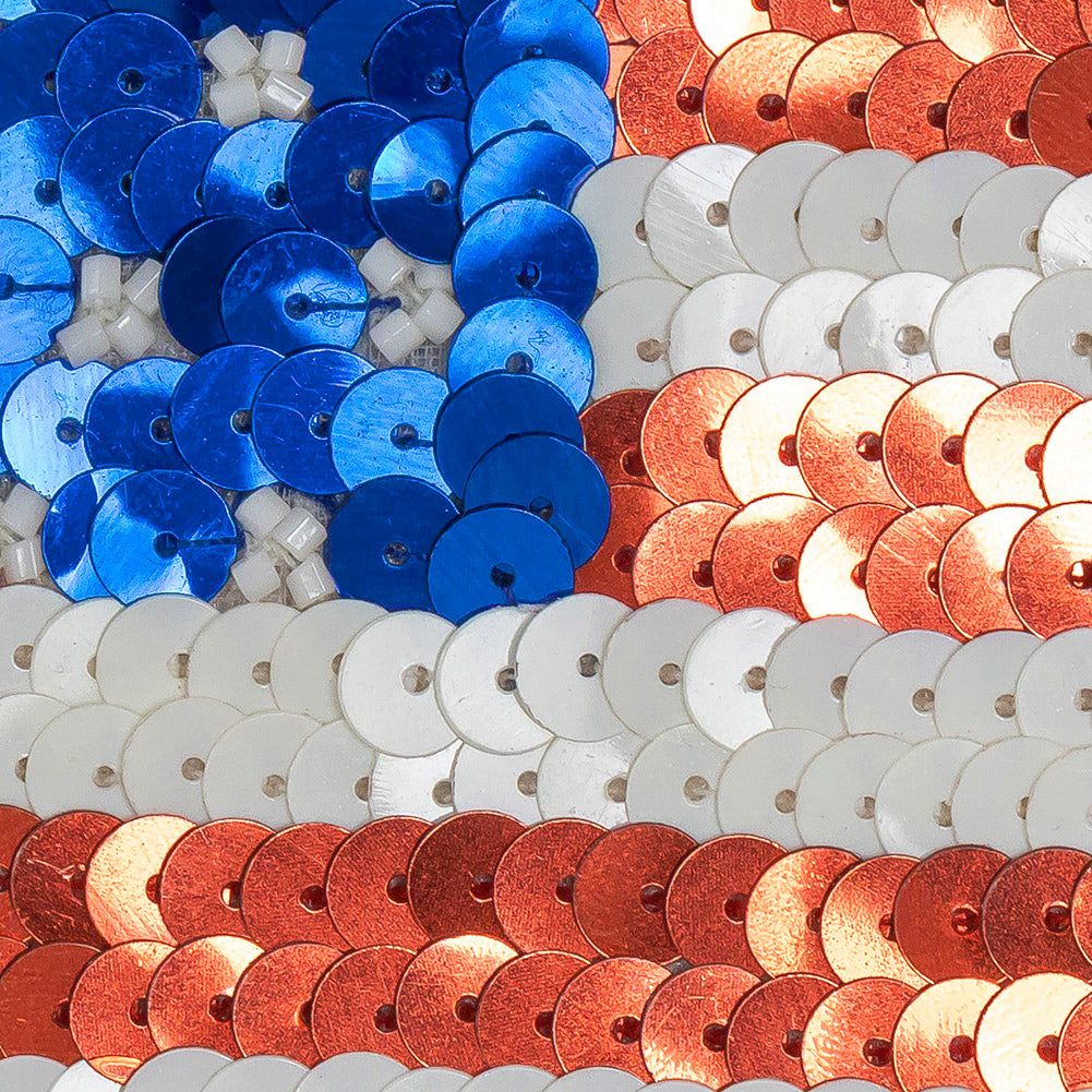 Vintage Small Heart-Shaped American Flag Beaded and Sequins Applique - Joann Fabrics