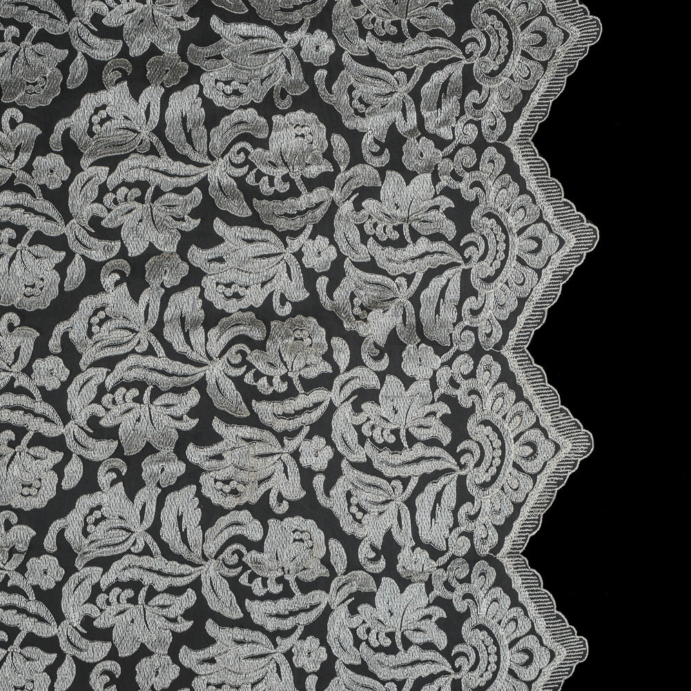 Ivory Floral Embroidered Mesh with Finished Edges - Joann Fabrics