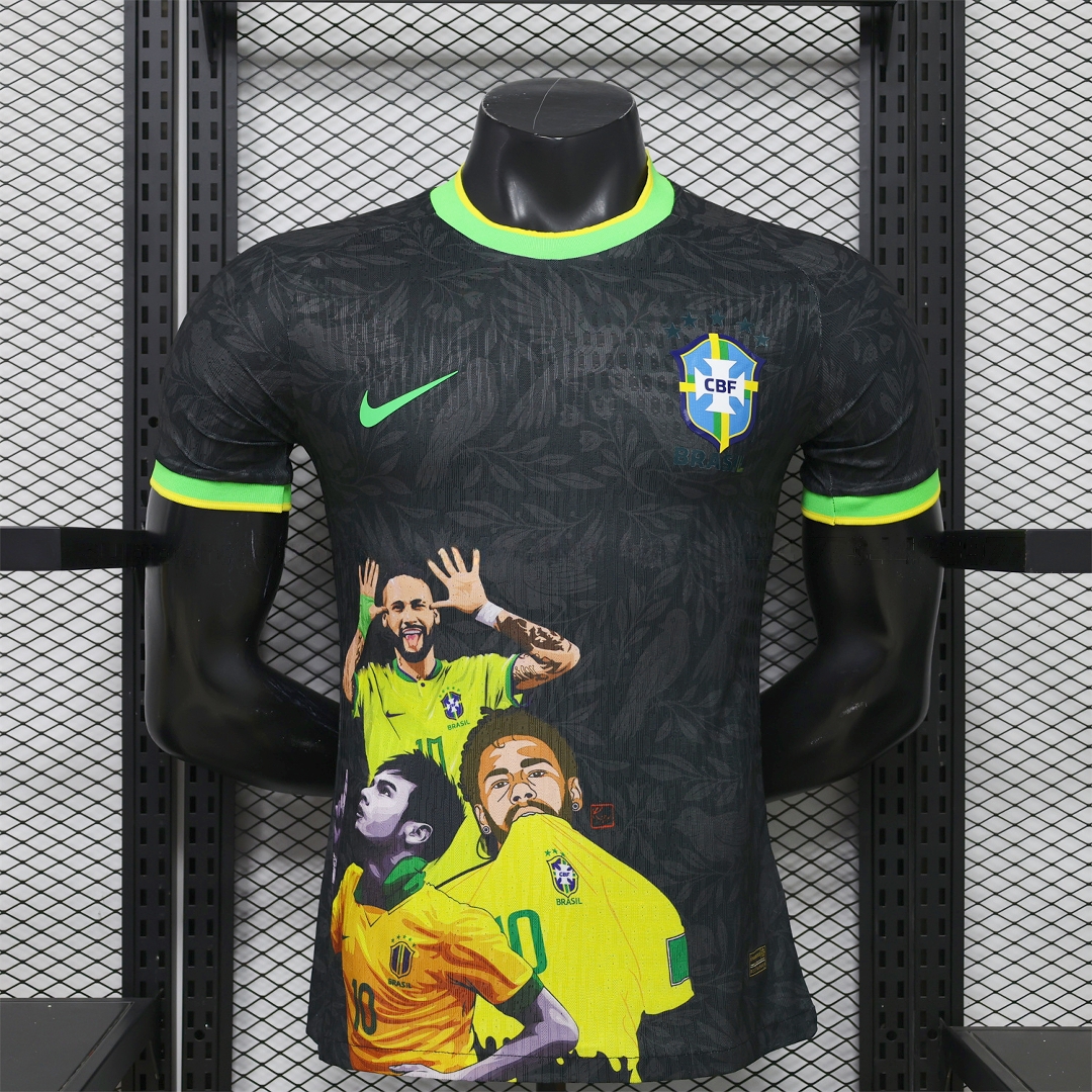 Brazil 2026 Black With Green Trim Brazilian Football Players Special Edition Jersey - Player Version - UnitedFutballJersey