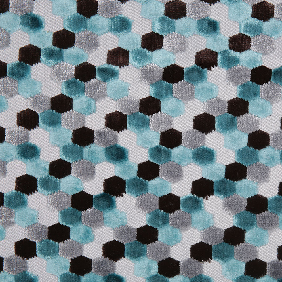 Aqua Laser-Cut Geometric Polyester Velvet - Joann Fabrics