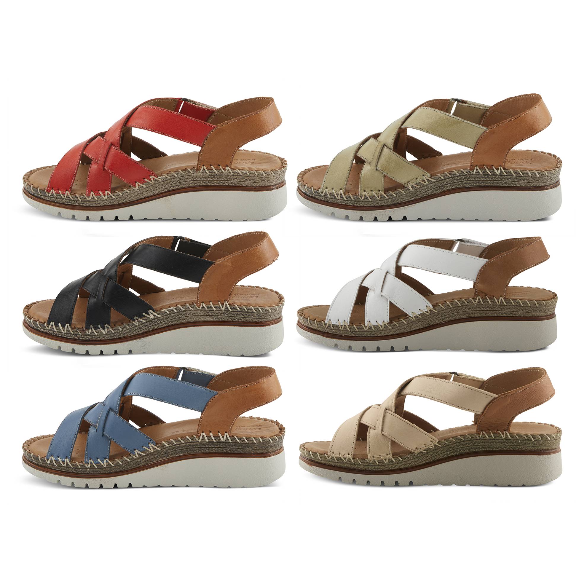 Leather Crisscross Comfort Wedge Sandal, by Spring Step® - Northstyle Catalog