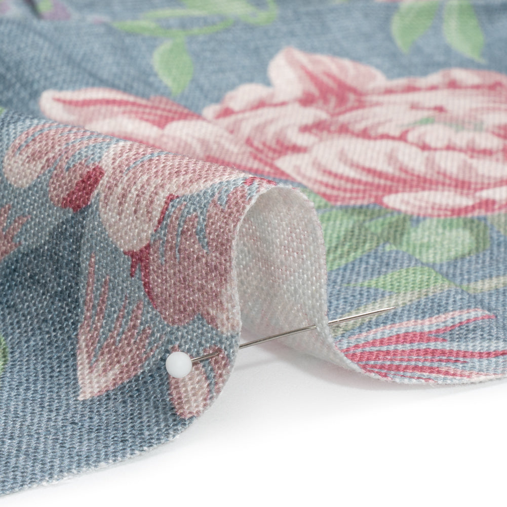 Viscose and Linen Woven - Dusky Seaspray Floral - British Imported - Joann Fabrics