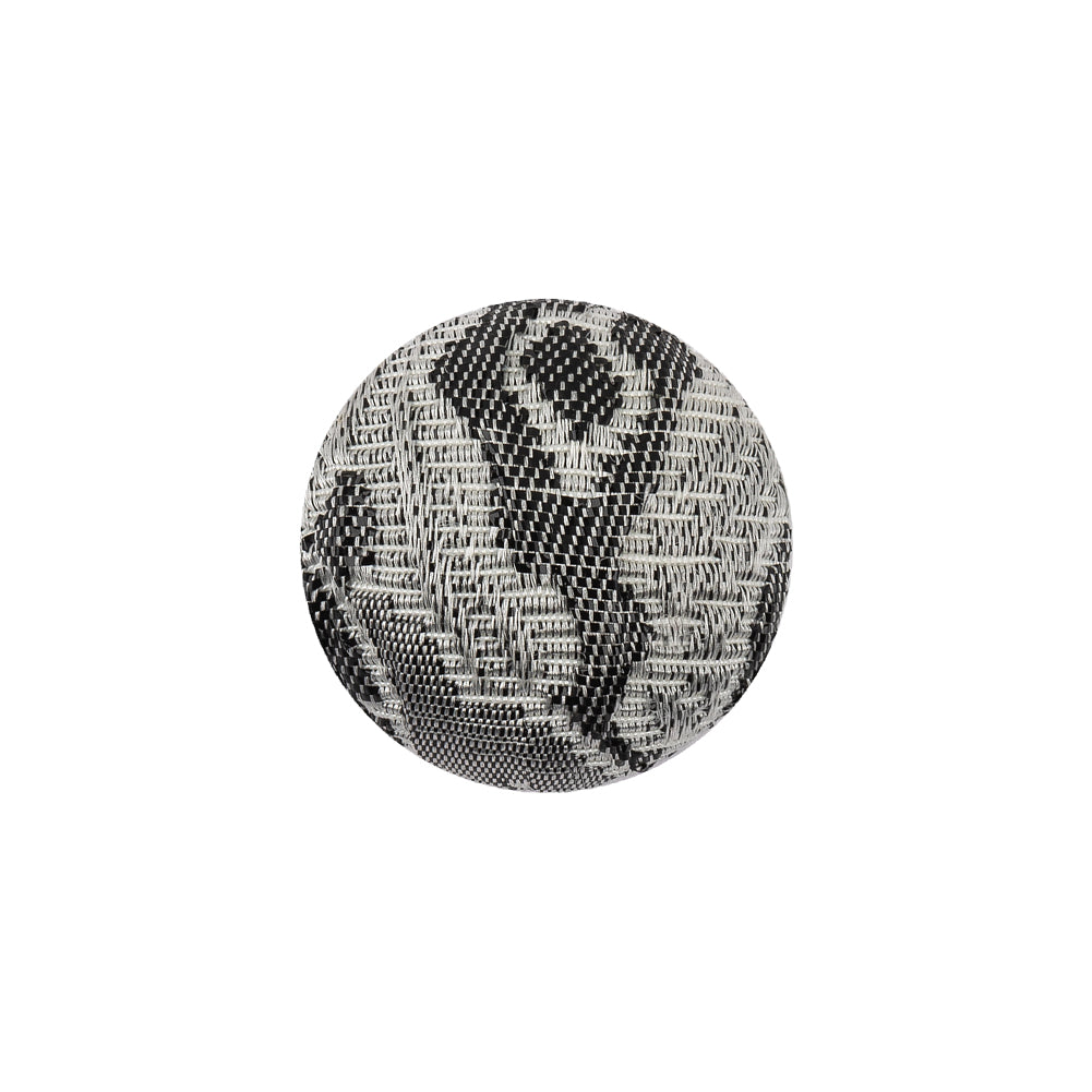 Gunpowder Lurex, Dove and White Abstract Brocade Fabric Covered Domed Shank Back Button - 30L/19mm - Joann Fabrics