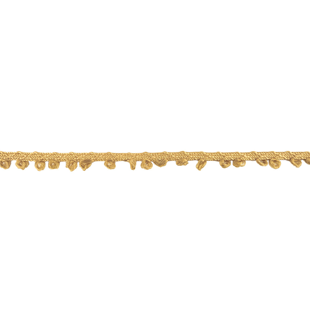 Tan Picot Edged Cotton Blend Braided Trim - 0.1875