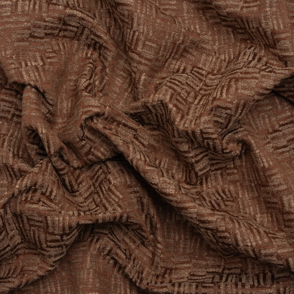 Recycled Polyester and Cotton Drapery Jacquard - Paprika Little Lines - British Imported - Joann Fabrics
