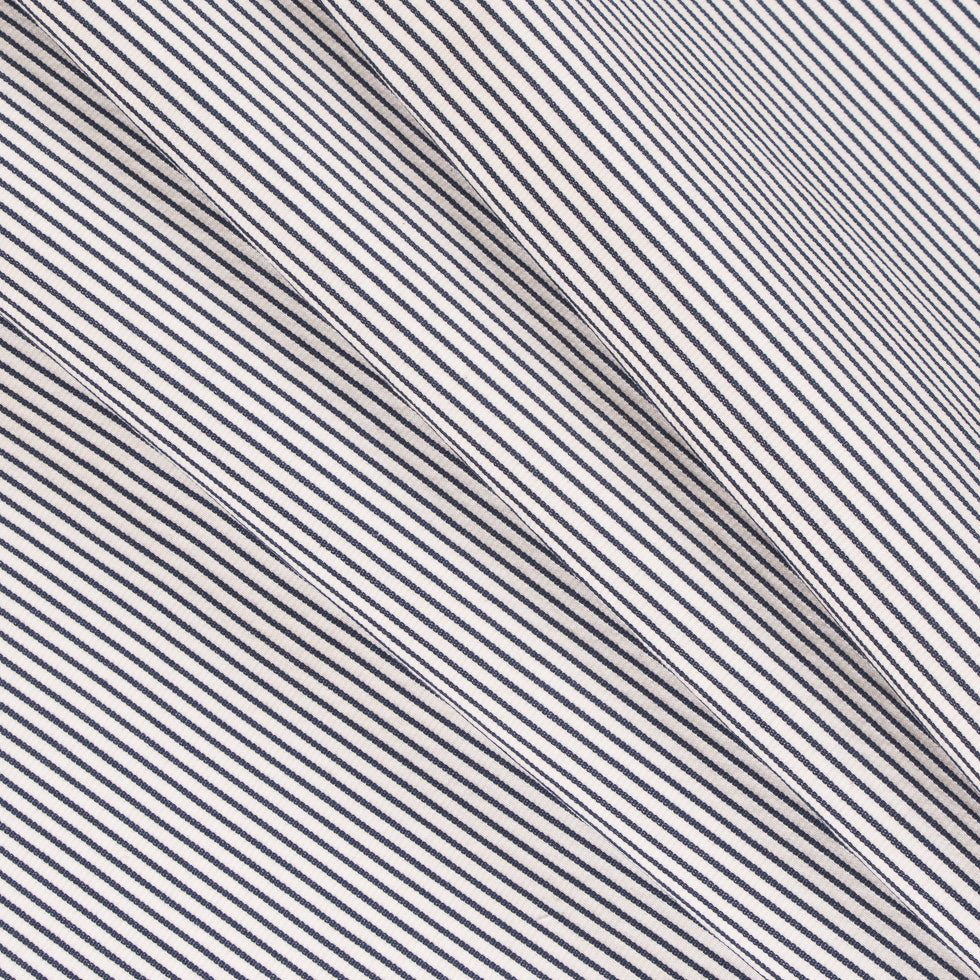 White/Navy Chalk Striped Stretch Cotton Woven - Joann Fabrics
