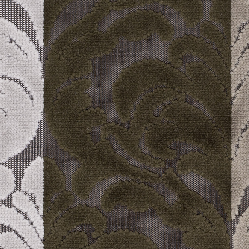 Browns and Chartreuse Striped/Floral Cut Velvet - Joann Fabrics