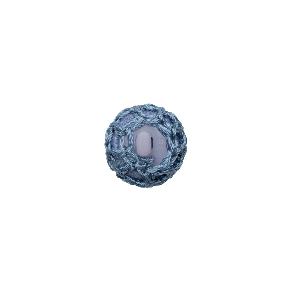 French Blue Crochet Fabric Covered Shank Back Button - 18L/11.5mm - Joann Fabrics