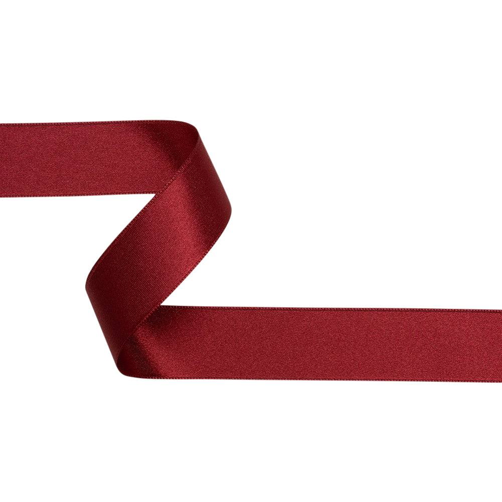 Burgundy Double Face French Satin Ribbon - 1