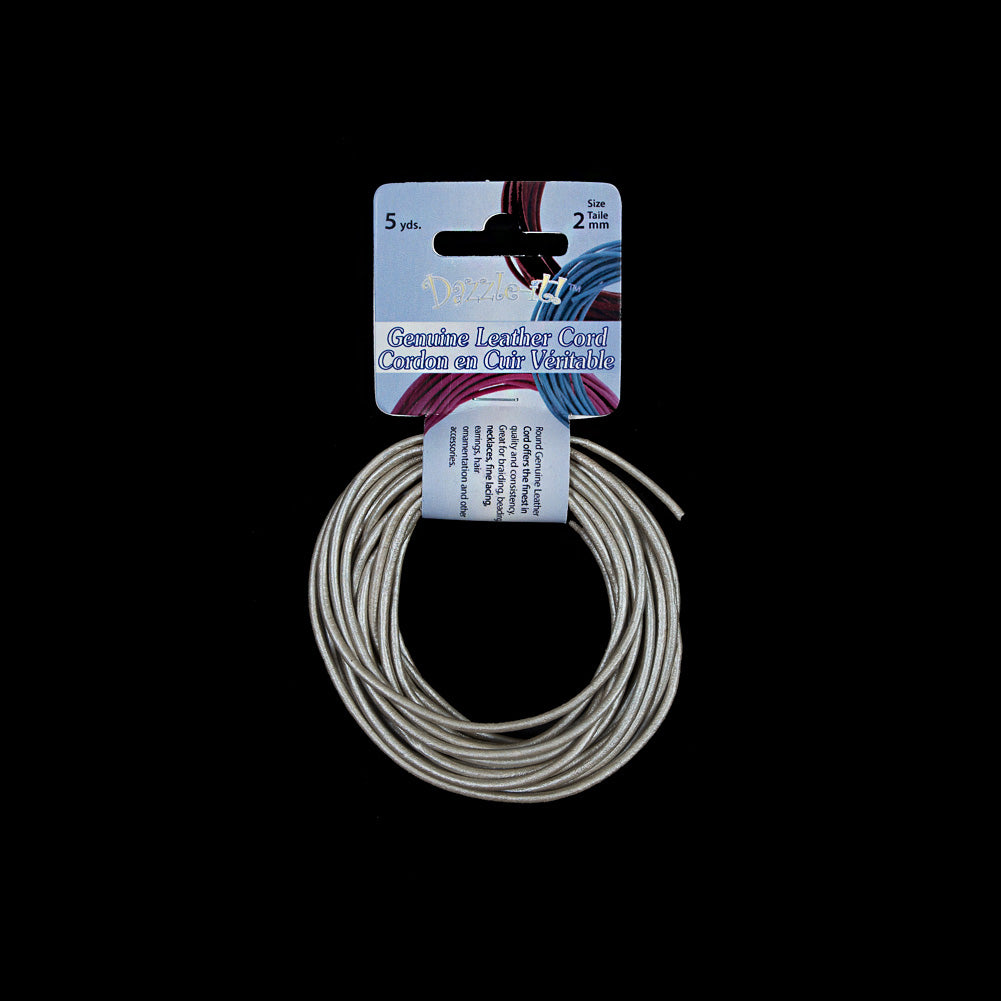 Dazzle-It Metallic Silver Genuine Leather Cord - 2mm - Joann Fabrics