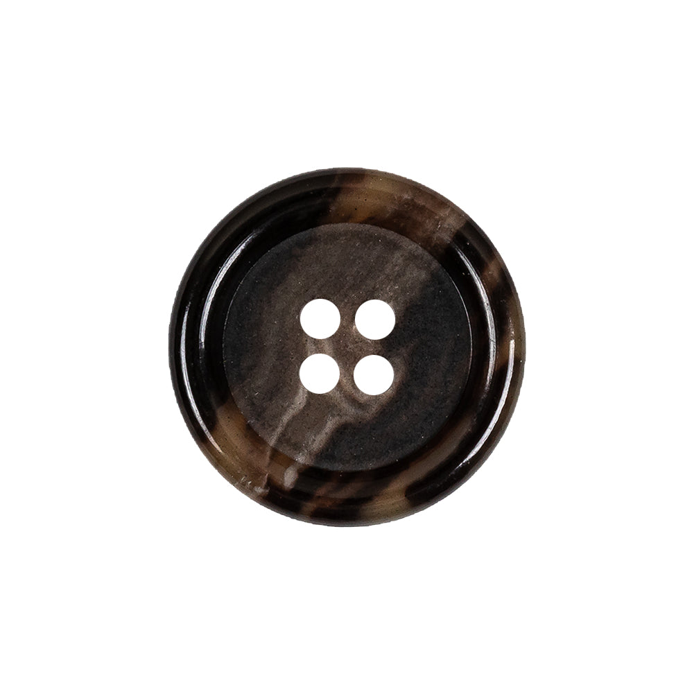 Dark Brown and Almond Mottled Semitransparent 4-Hole Rolled Rim Plastic Button - 34L/21.5mm - Joann Fabrics