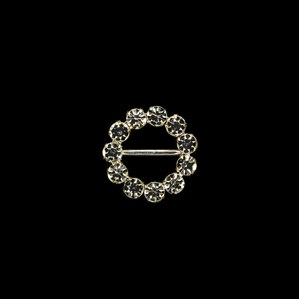 Vintage Czech Crystal Rhinestones and Silver Metal Slider - 1.625