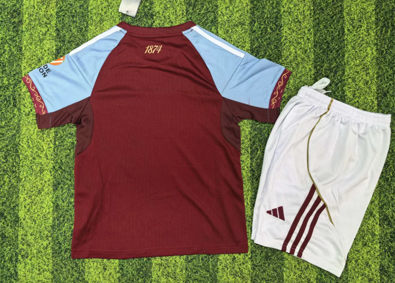 2025/2026 Aston Villa Home Football Jersey Shirt 1:1 Thai Quality Kids Size