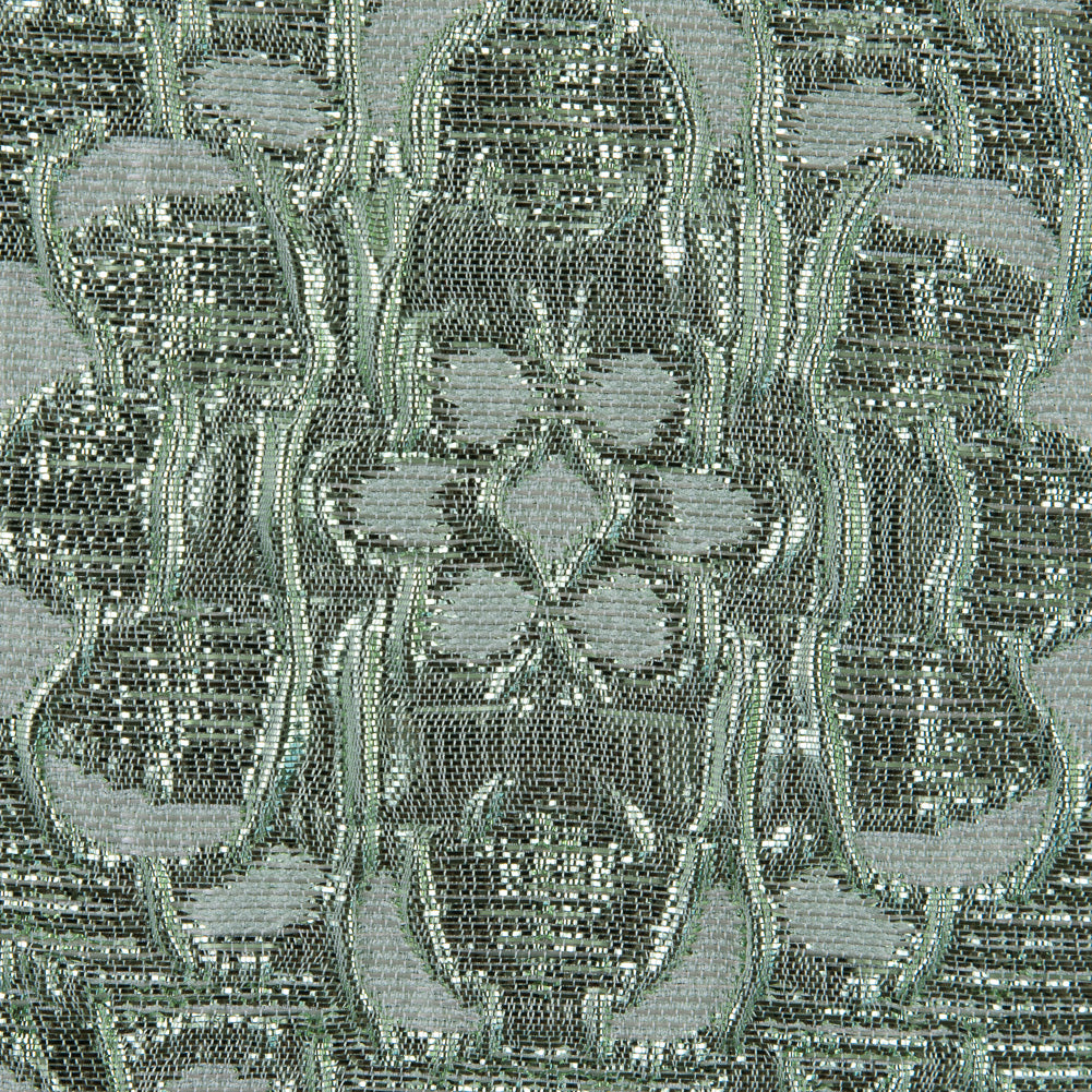 Mint Metallic Floral Brocade - Joann Fabrics