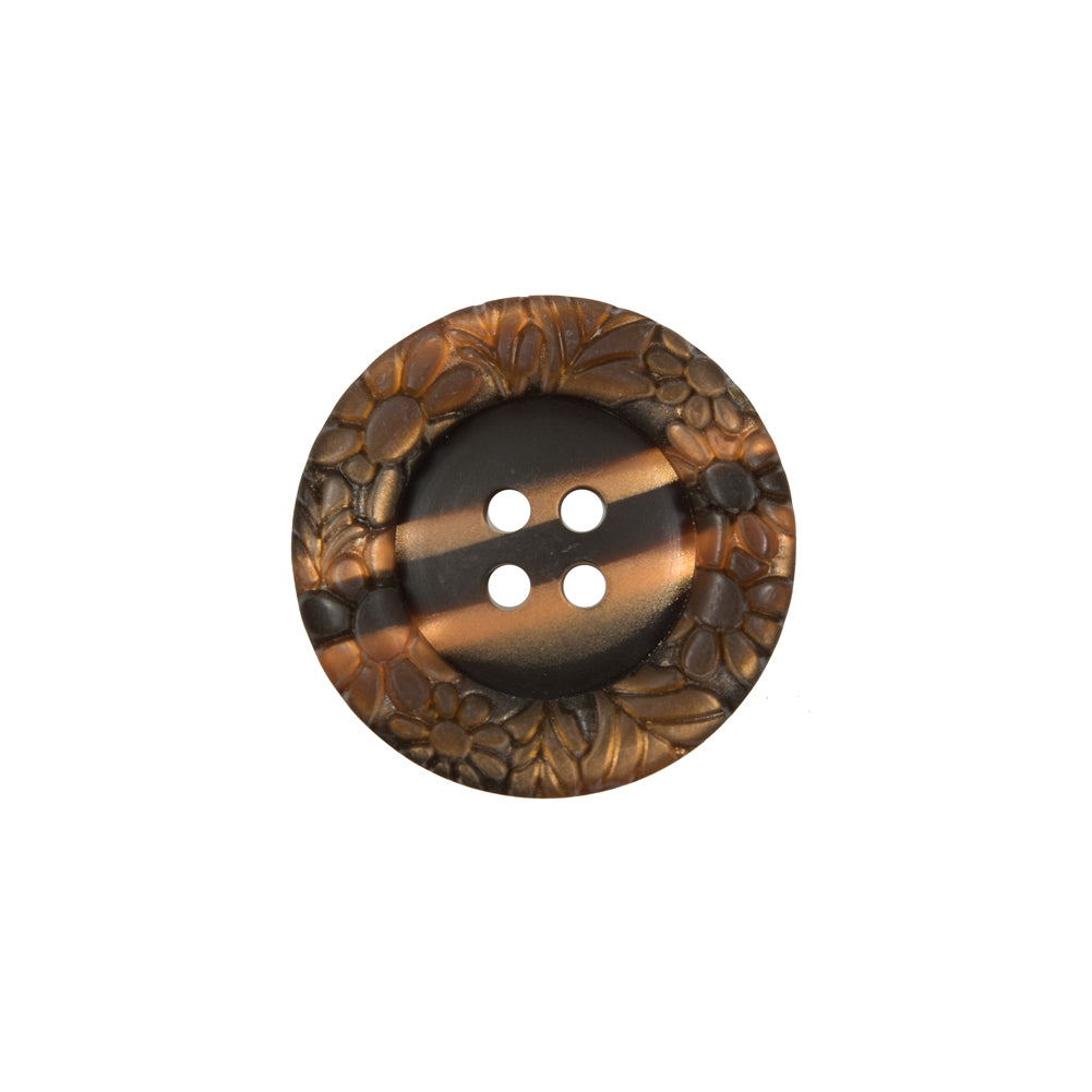 Italian Metallic Bronze Etched 4-Hole Button - 32L/20mm - Joann Fabrics