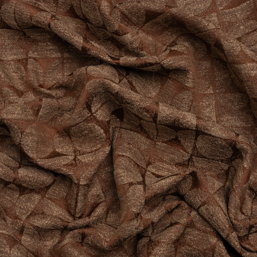 Circles and Slices Recycled Polyester and Cotton Drapery Jacquard - Paprika - British Imported - Joann Fabrics