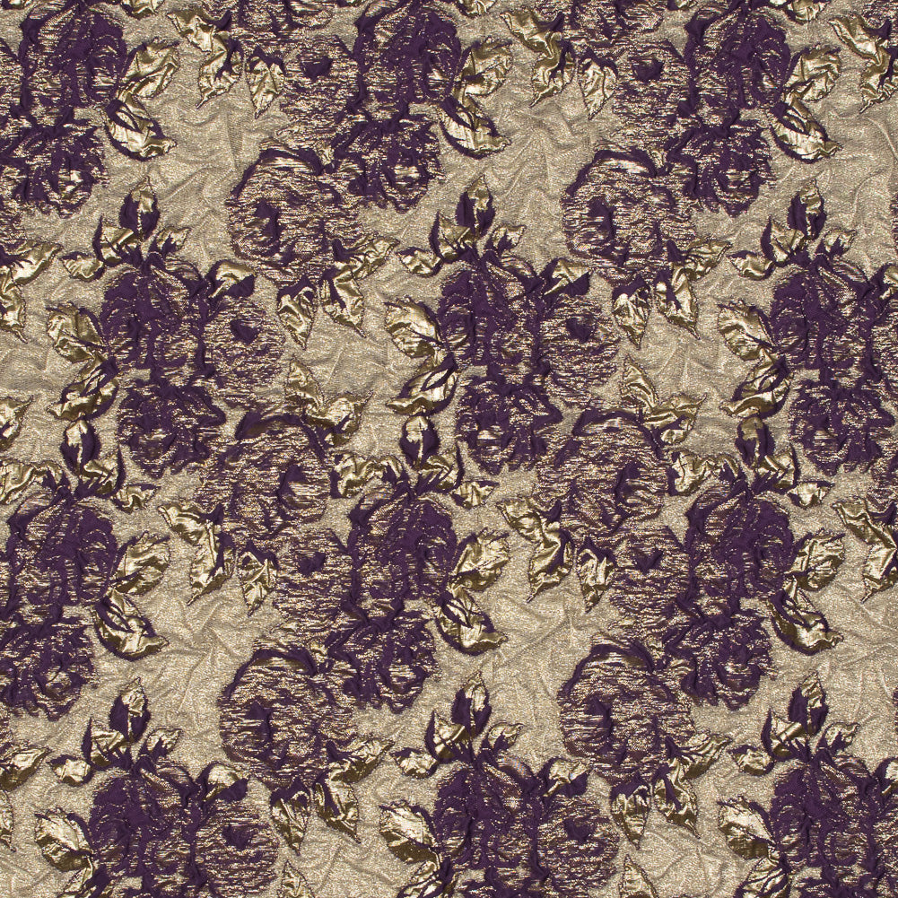 Regal Purple Luxury Floral Metallic Brocade - Joann Fabrics