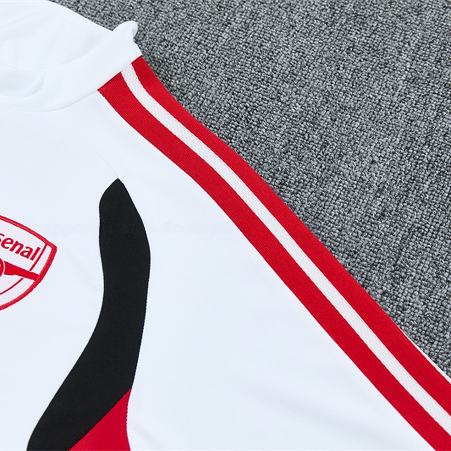 Arsenal 26-27 Kids Long Sleeve Training Set - White Top & Black Pants - UnitedFutballJersey