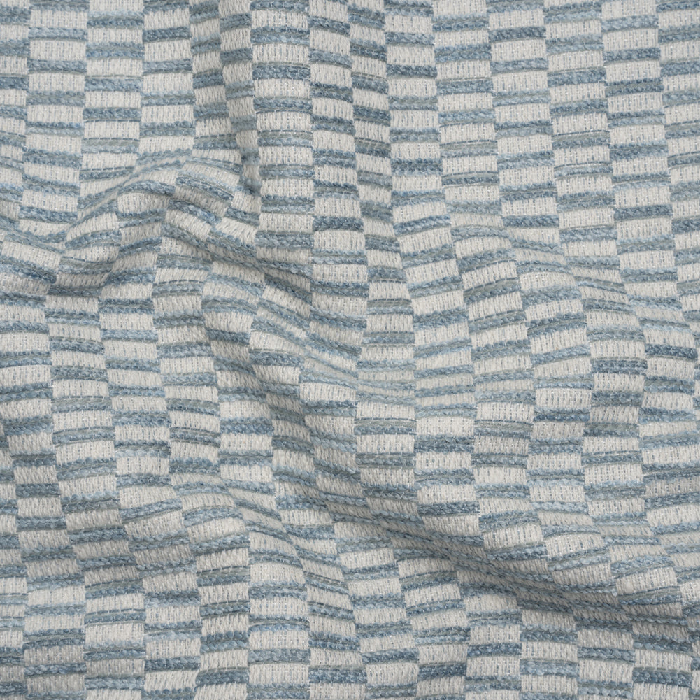 Textured Polyester and Cotton Woven - Sky Rectangle Checks - British Imported - Joann Fabrics