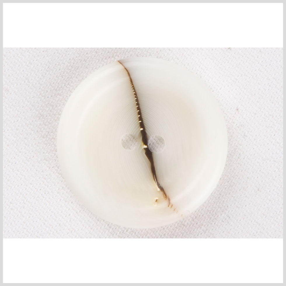 Ivory Waterfall-Edge Plastic 2-Hole Button with Organic Brown Stripe - 40L/25.5mm - Joann Fabrics