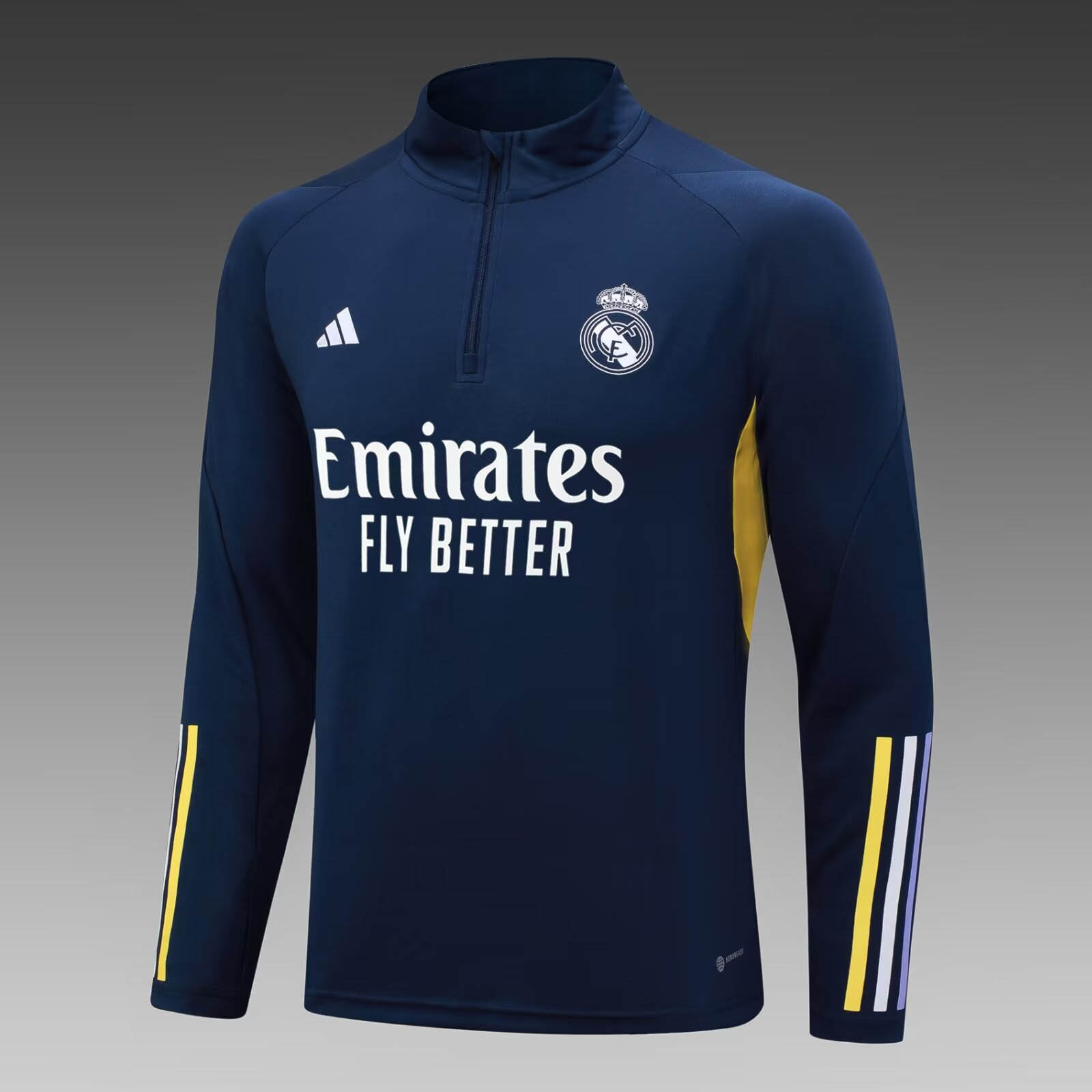2023/2024 Real Madrid Half-Pull Training Suit Blue Set 1:1 Thai Quality