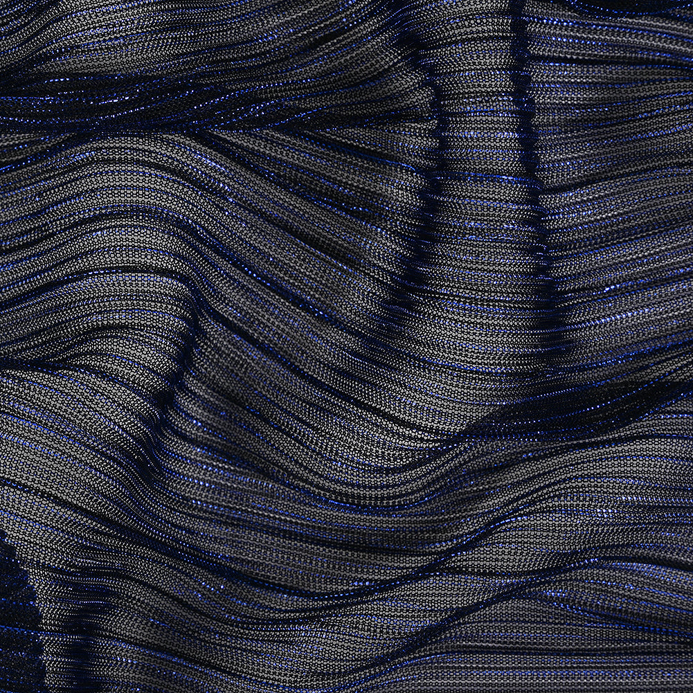 Metallic Stretch Plisse - Magnetic Blue - Natalia Collection - Joann Fabrics