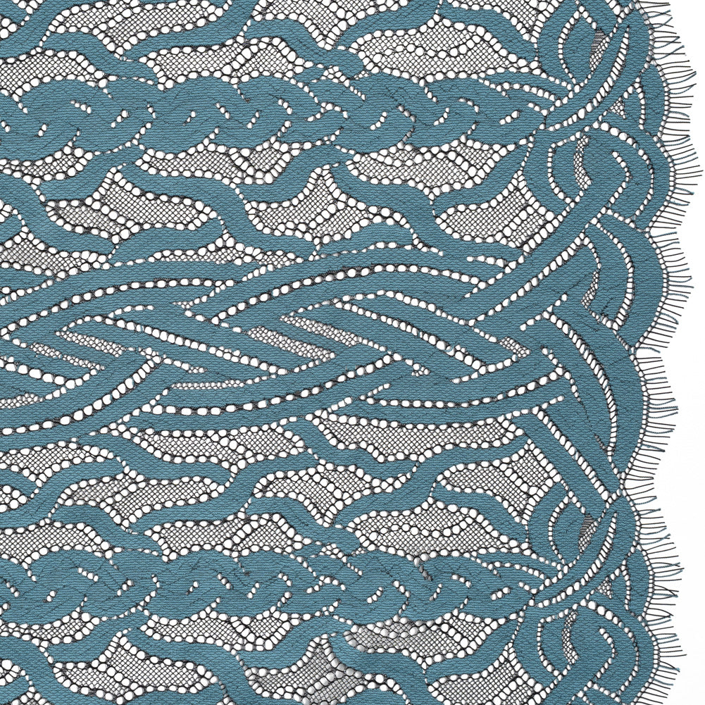 Cotton and Nylon Lace Panel with Finished Edges - Black and Midnight Blue Celtic Knotwork and Braids - Joann Fabrics