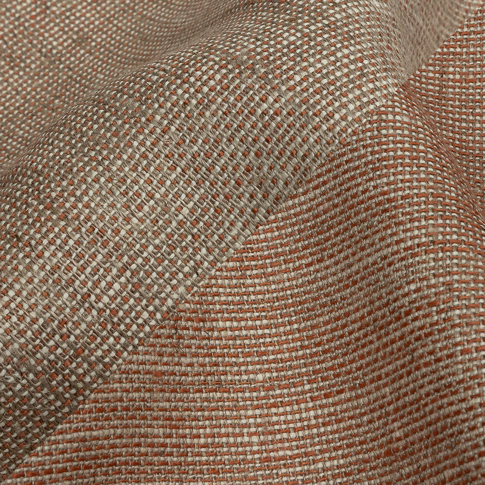 Cinnamon and Beige Tweedy Linen Woven - Joann Fabrics