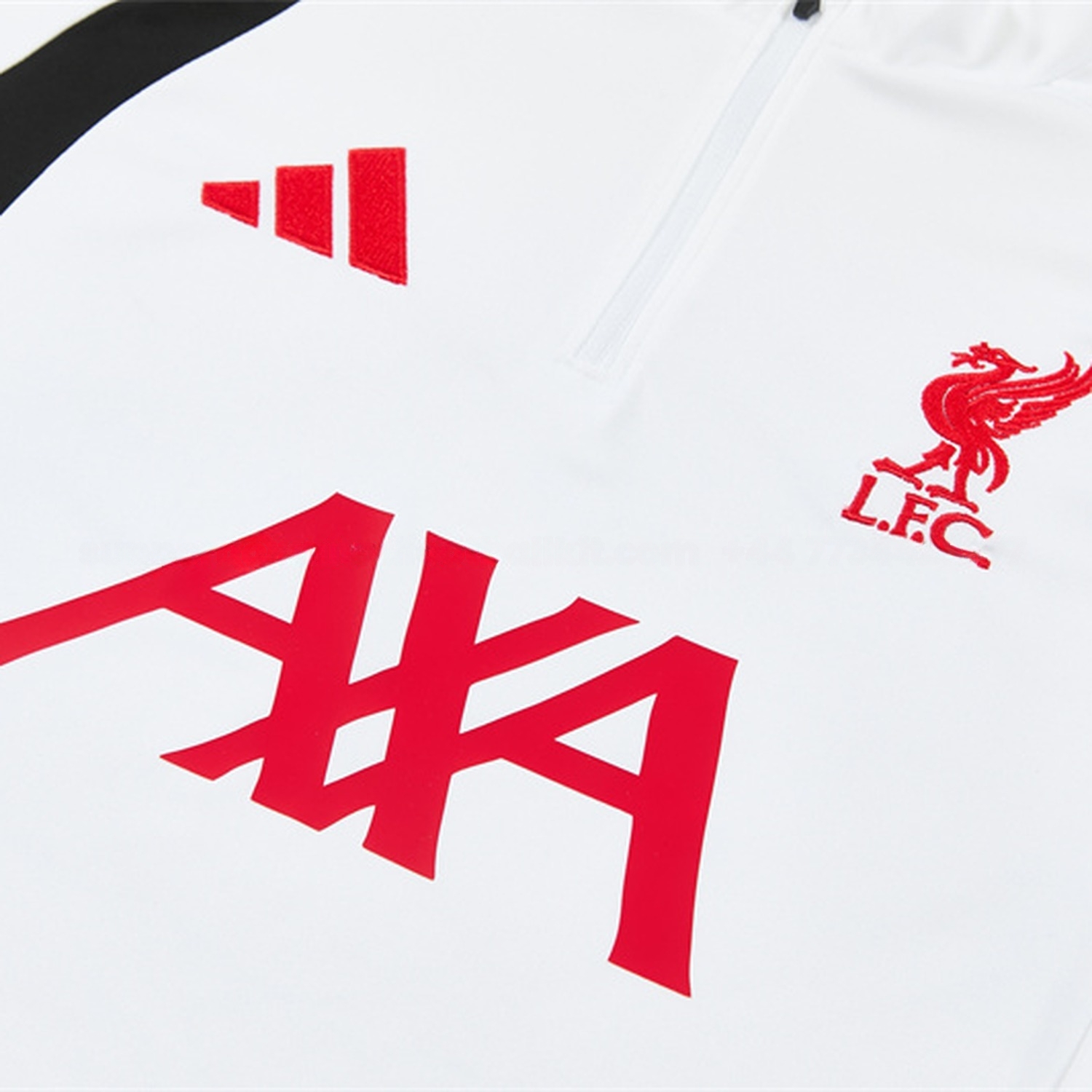 Liver.pool 26-27 Kids Long Sleeve Training Set - White Top & Black Pants - UnitedFutballJersey