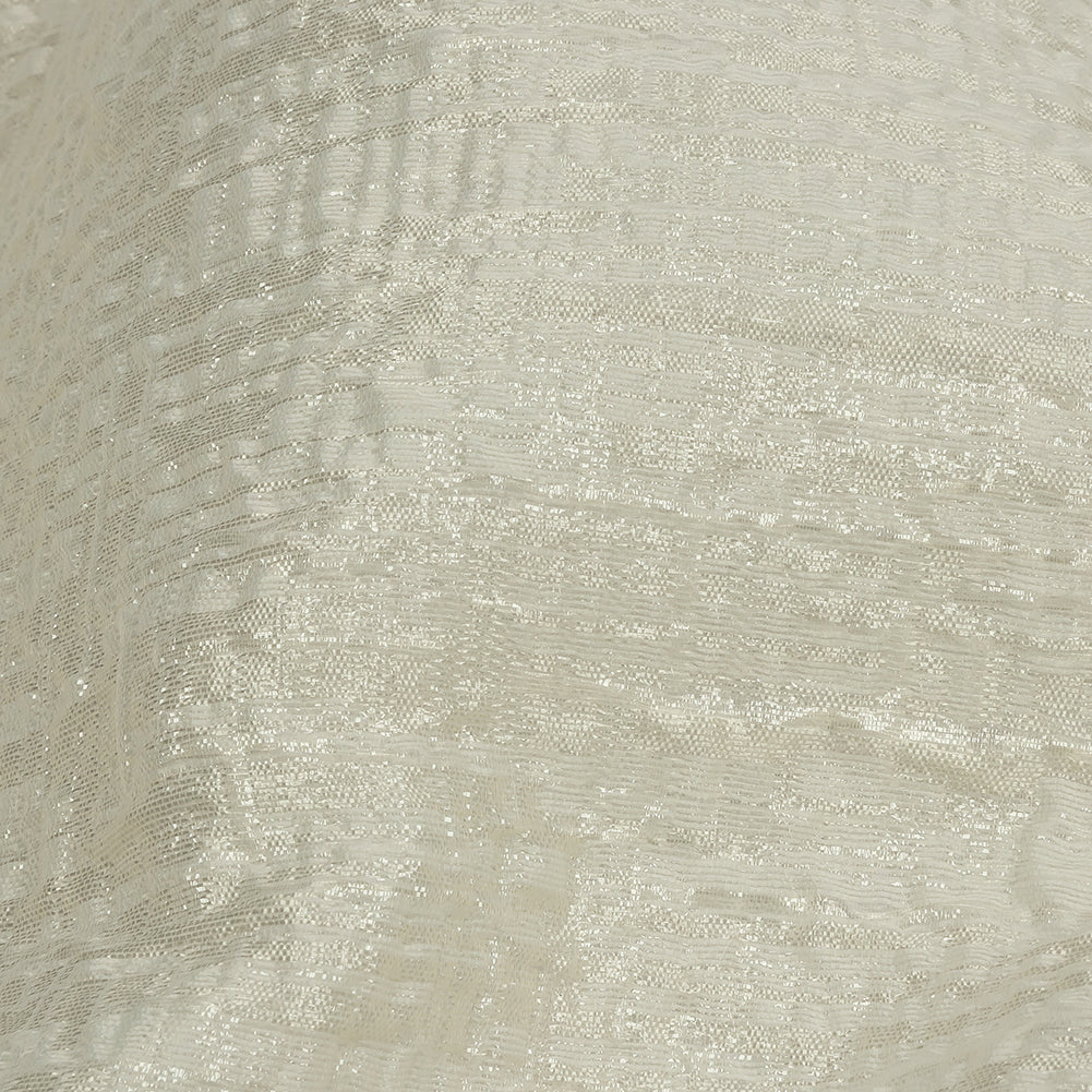 Metallic Ivory Crosshatched Lines Luxury Brocade - Joann Fabrics