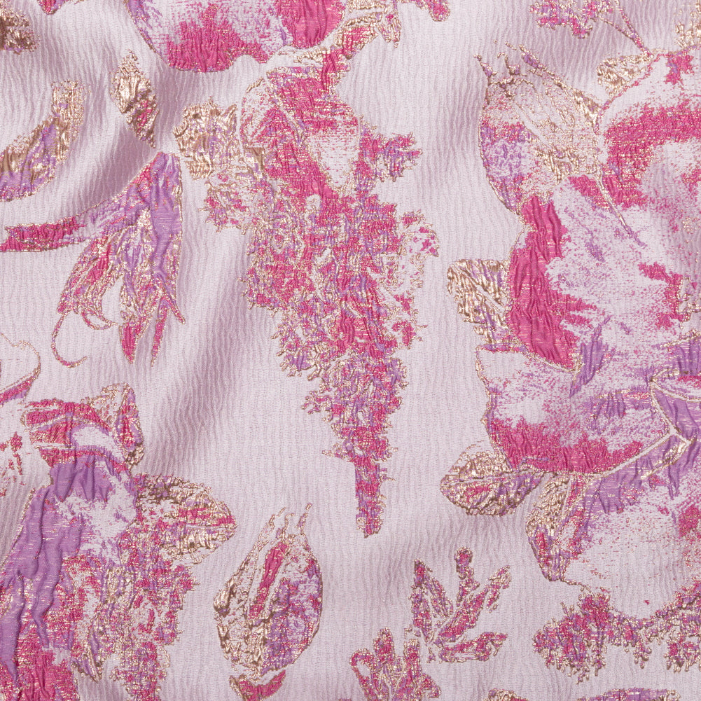 Floral Metallic Brocade - Bright Gold, Lavender and Fuchsia Pink - Joann Fabrics