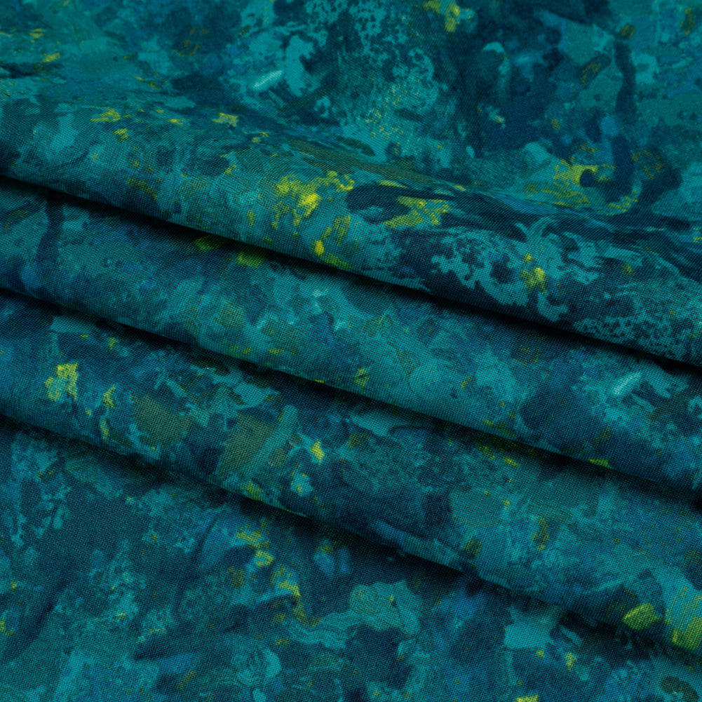 Printed Quilting Cotton by Deborah Edwards for Northcott Studio - Peacock Painterly Abstract - Chroma Collection - Joann Fabrics
