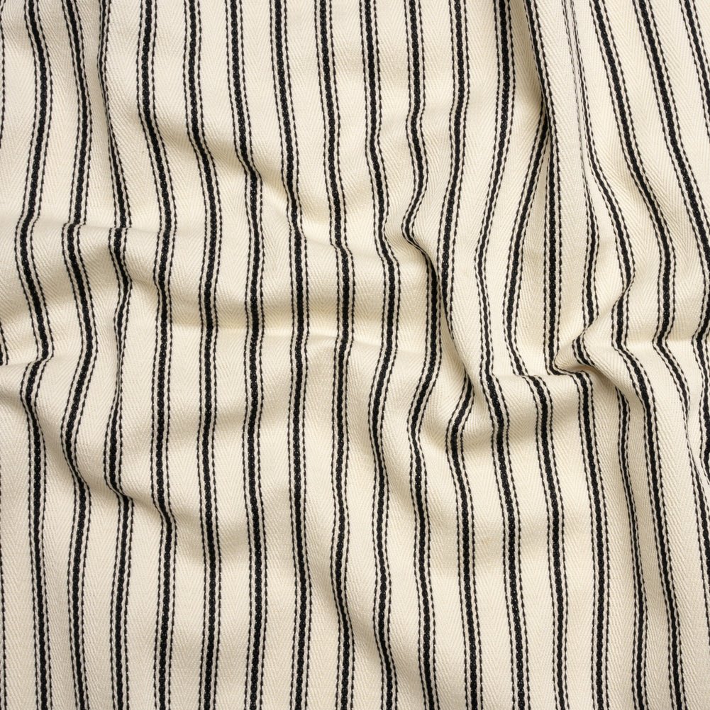 Black on White Ticking Stripes Cotton Herringbone Twill - Joann Fabrics