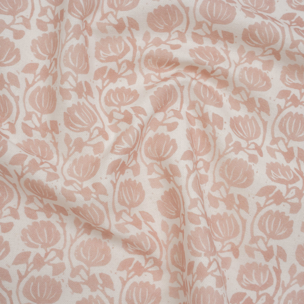Cotton and Linen Canvas Print - Carnation Block Print Florals - British Imported - Joann Fabrics