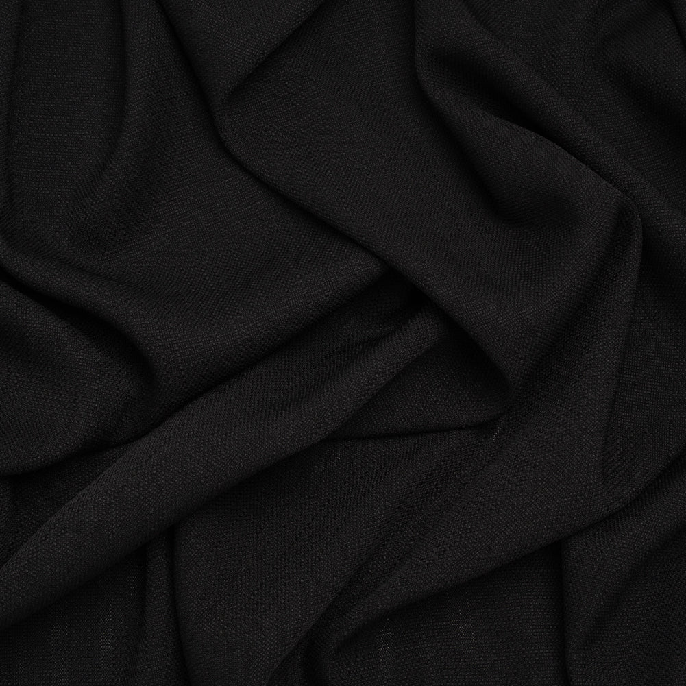 Linen-Look Stretch Polyester Woven - Black - Designer Deadstock - Joann Fabrics