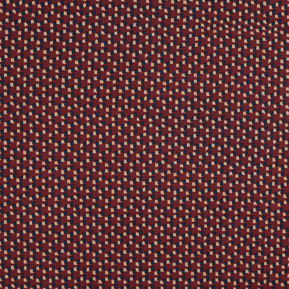 Red, Navy and Beige Abstract Stretch Cotton Sateen - Joann Fabrics