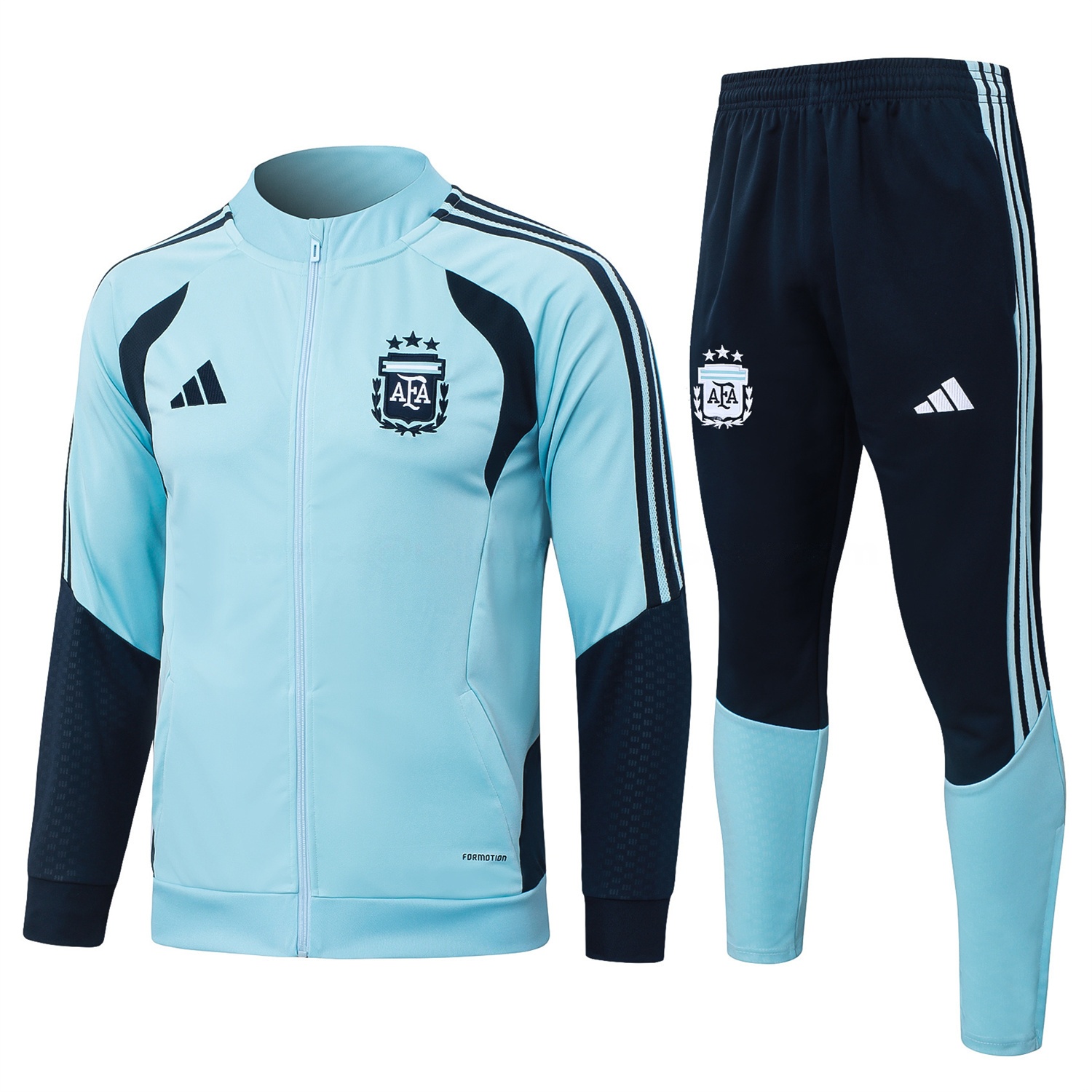 Argentina 25-26 Windbreaker Training Set - Light Blue Top and Black Pants - UnitedFutballJersey
